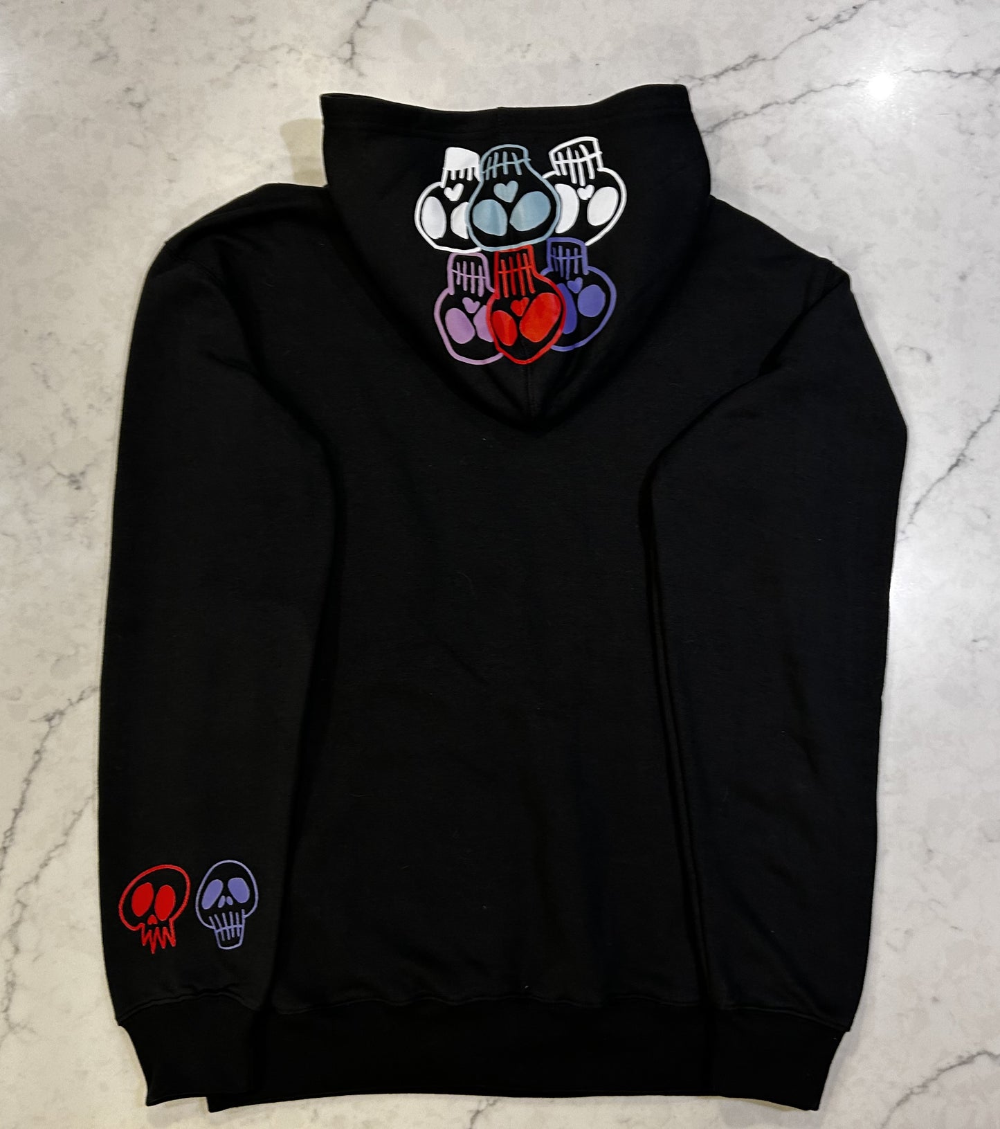 skull hooded graphic hoodie